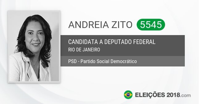 Santinho de Andreia Zito - 5545 - Candidata a Deputada Federal