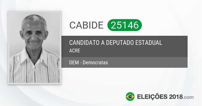 Santinho de Cabide - 25146 - Candidato a Deputado Estadual