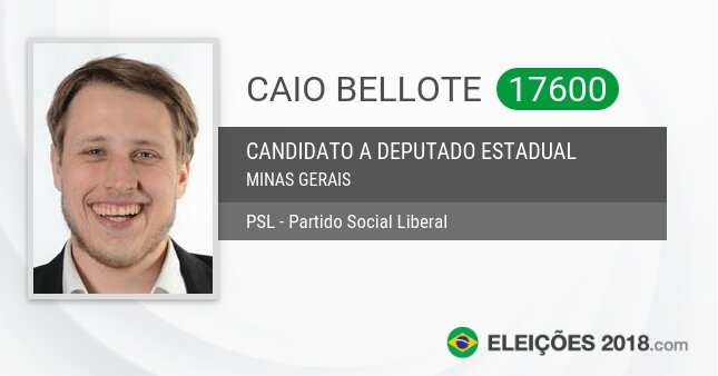 Santinho de Caio Bellote - 17600 - Candidato a Deputado Estadual