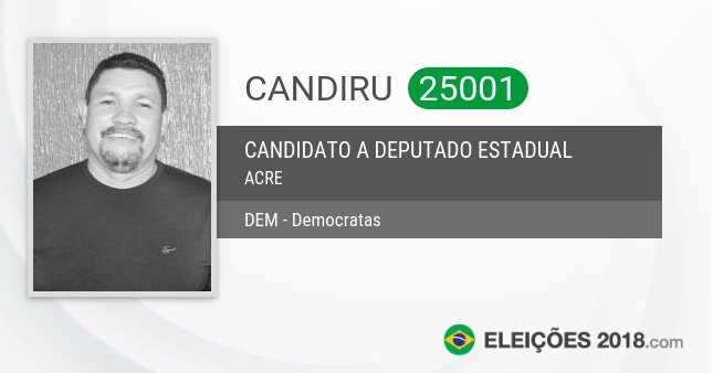 Santinho de Candiru - 25001 - Candidato a Deputado Estadual