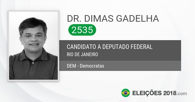 Santinho de Dr. Dimas Gadelha - 2535 - Candidato a Deputado Federal