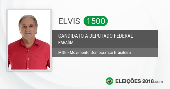 Santinho de Elvis - 1500 - Candidato a Deputado Federal