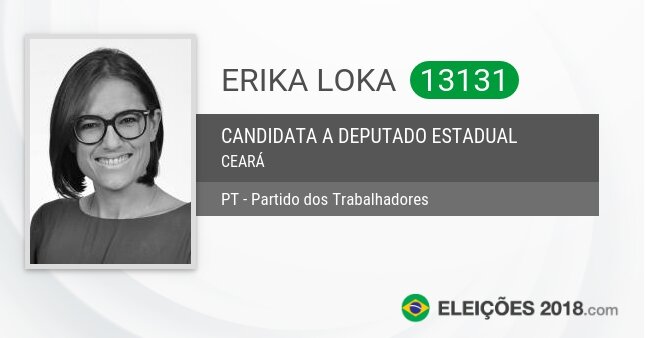Santinho de Erika Loka - 13131 - Candidata a Deputada Estadual