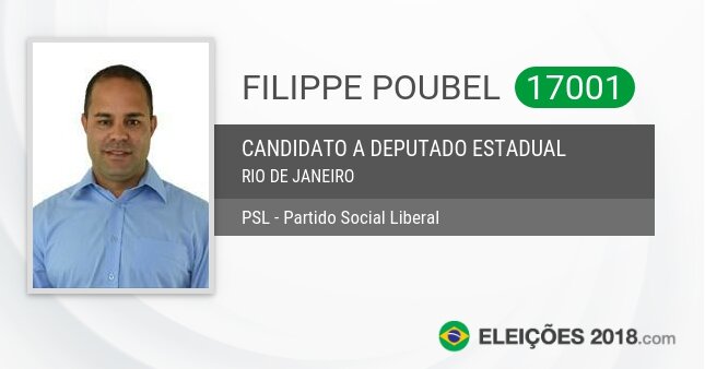 Santinho de Filippe Poubel - 17001 - Candidato a Deputado Estadual