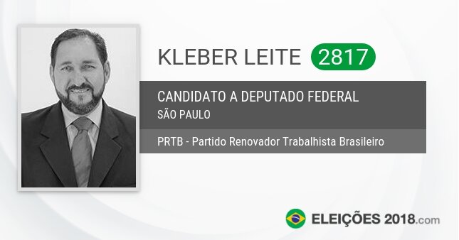 Santinho de Kleber Leite - 2817 - Candidato a Deputado Federal