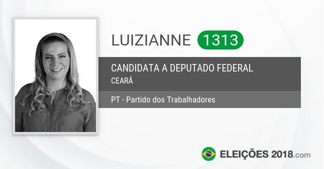 Santinho de Luizianne - 1313 - Candidata a Deputada Federal