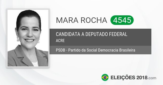 Santinho de Mara Rocha - 4545 - Candidata a Deputada Federal