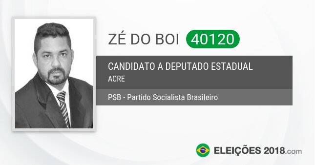 Santinho de Zé do Boi - 40120 - Candidato a Deputado Estadual