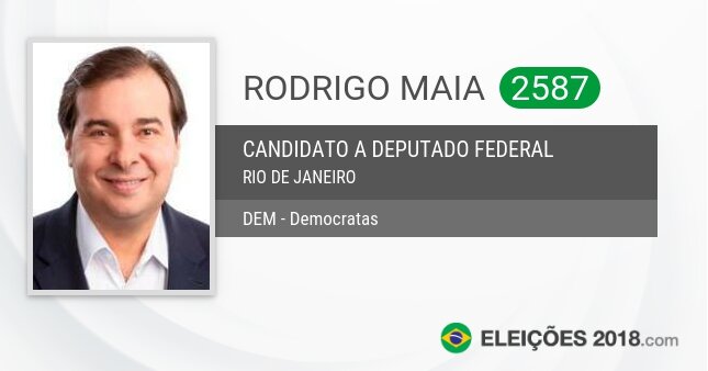 Santinho de Rodrigo Maia - 2587 - Candidato a Deputado Federal