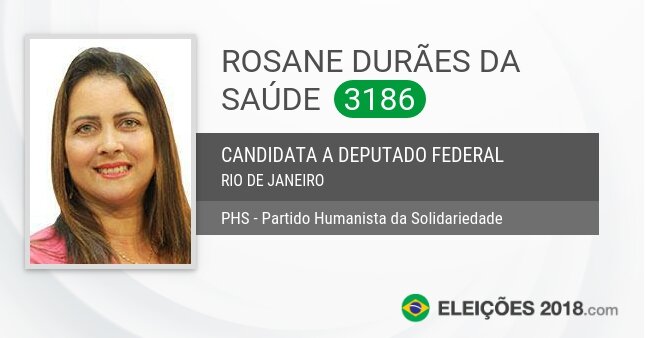 Santinho de Rosane Durães da Saúde - 3186 - Candidata a Deputada Federal