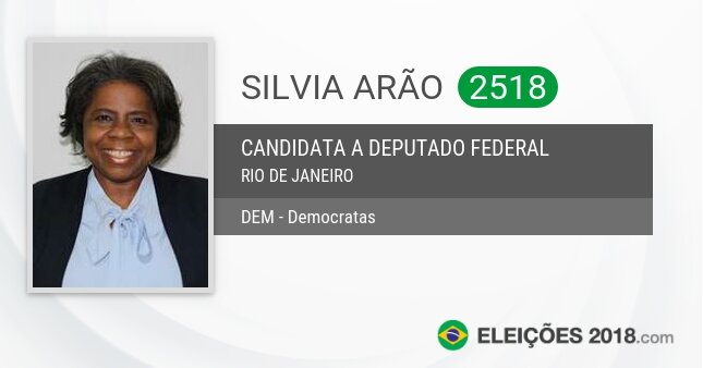 Santinho de Silvia Arão - 2518 - Candidata a Deputada Federal