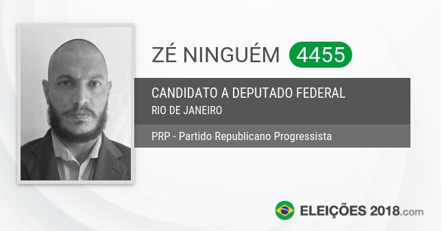 Santinho de Zé Ninguém - 4455 - Candidato a Deputado Federal